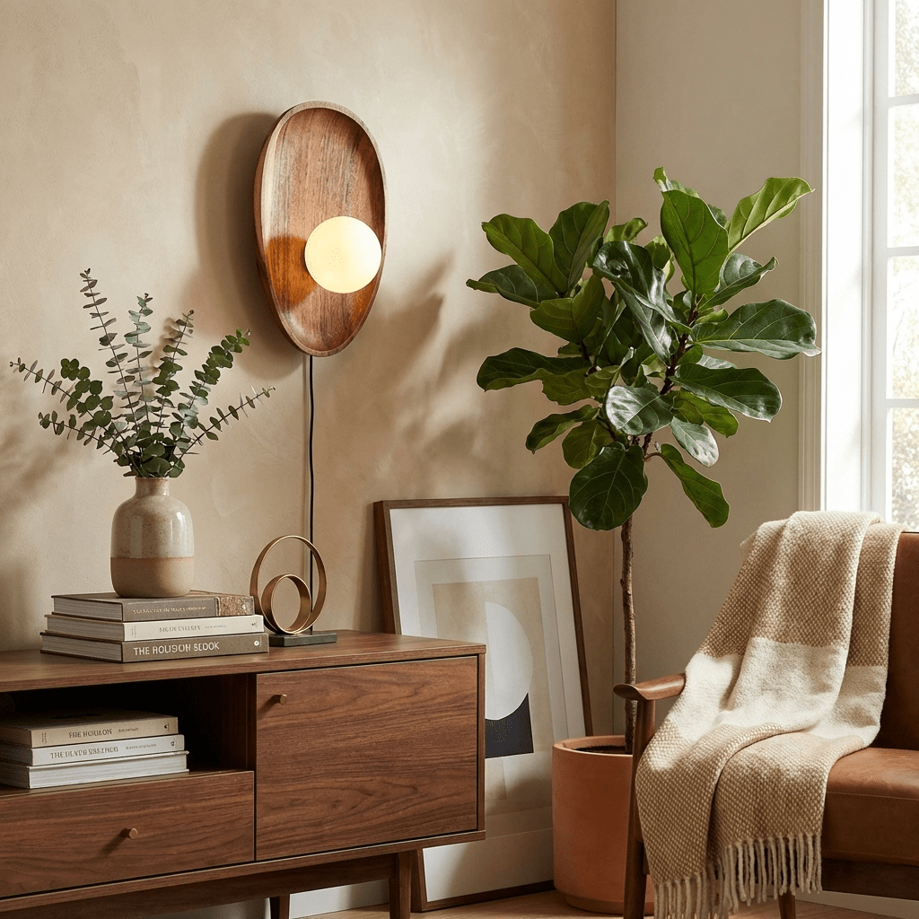 Wood Plug-In Wall Sconce — Wall Sconce | Maison Monashee — view 2