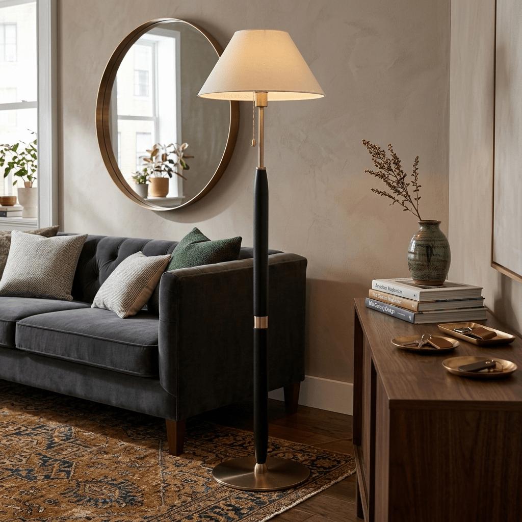 Traditional Wooden Floor Lamp — Floor Lamp | Maison Monashee — view 2