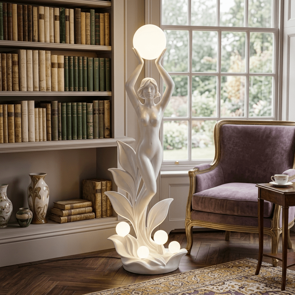 All White Floor Lamp — Floor Lamp | Maison Monashee — view 4