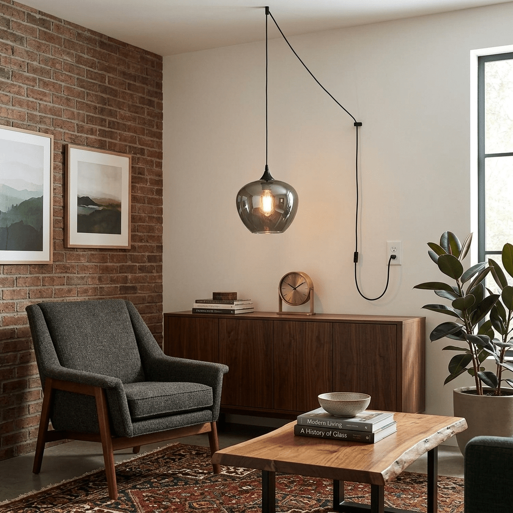 Black Smoked Glass Pendant Light — Pendant Light | Maison Monashee — view 3