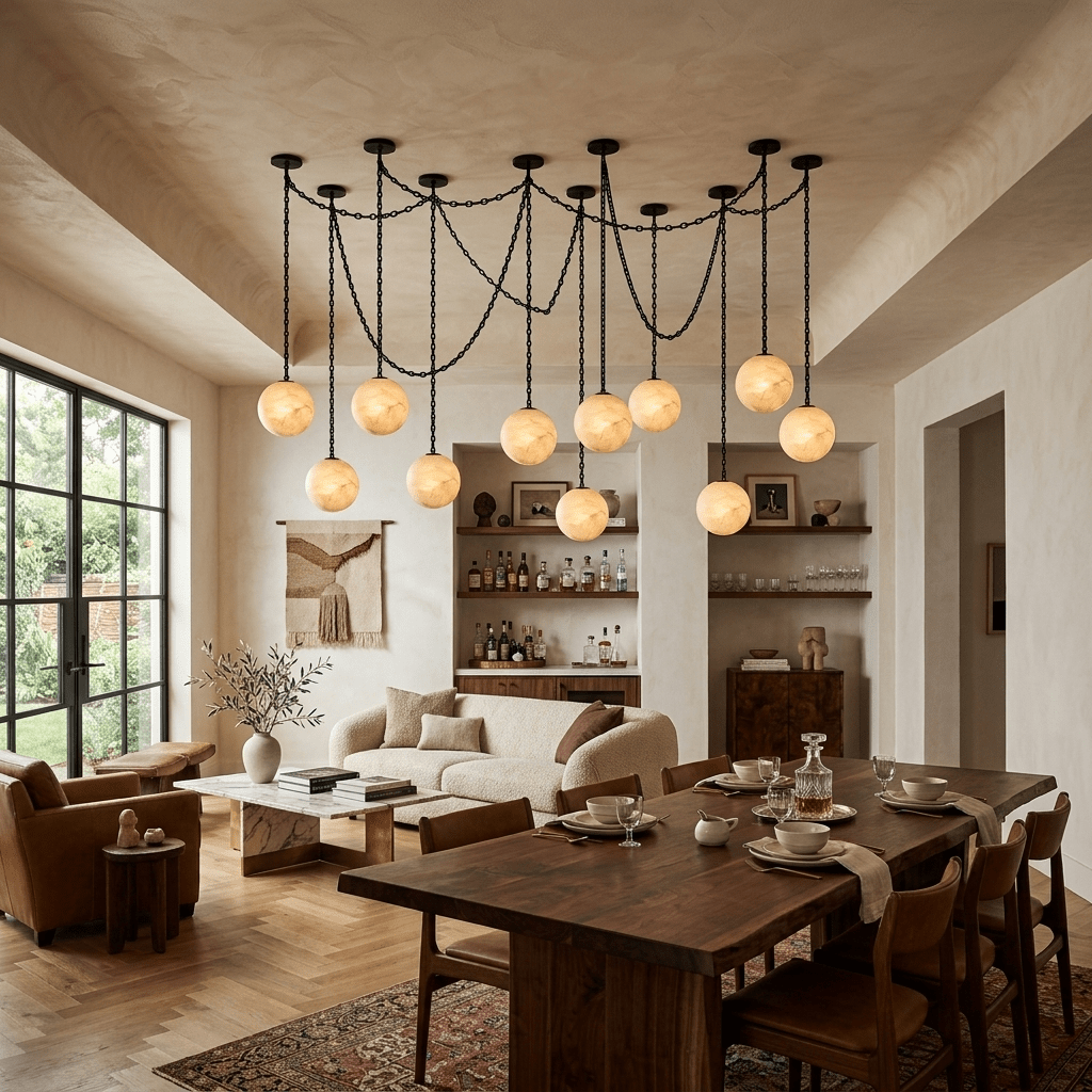 Industrial Orb Chandelier — Chandelier | Maison Monashee — view 6