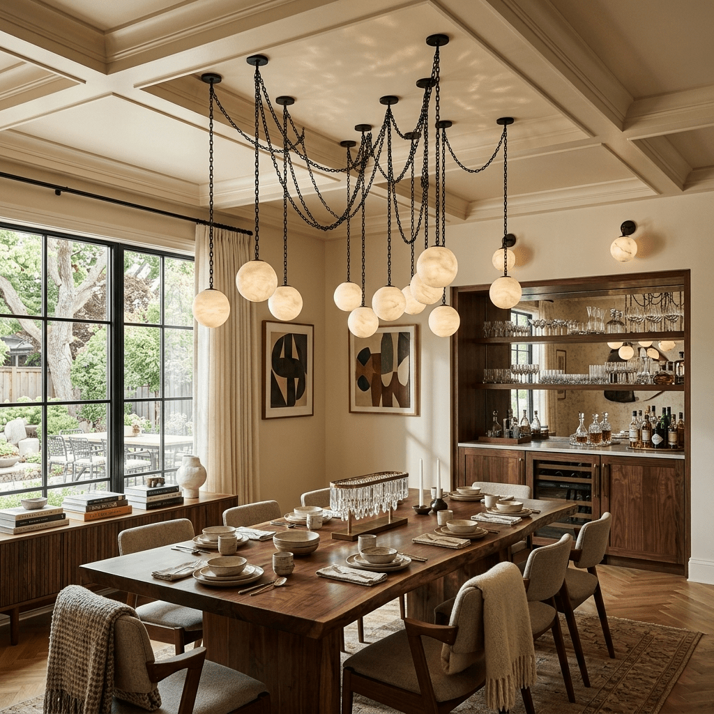 Industrial Orb Chandelier — Chandelier | Maison Monashee — view 3