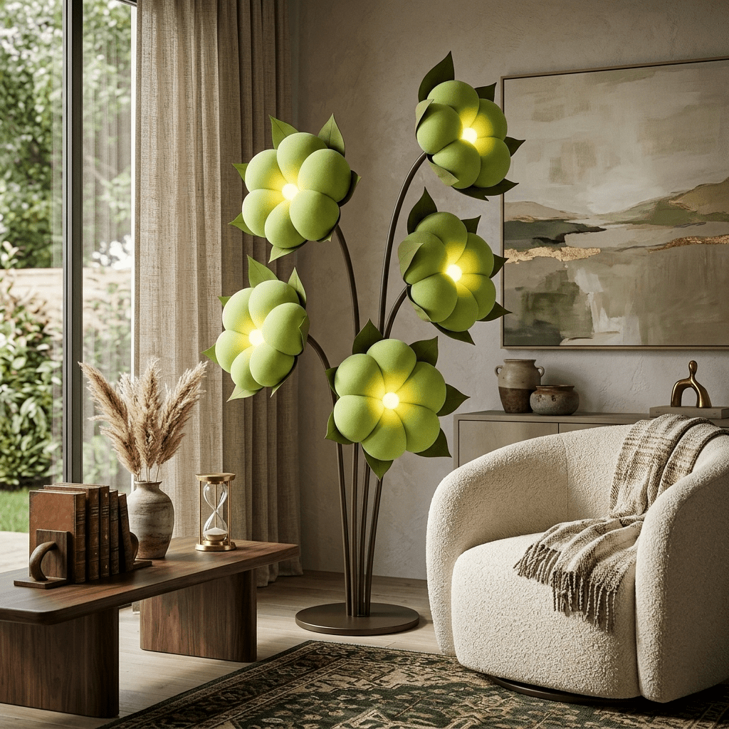 Green Flower Floor Lamp — Floor Lamp | Maison Monashee — view 3