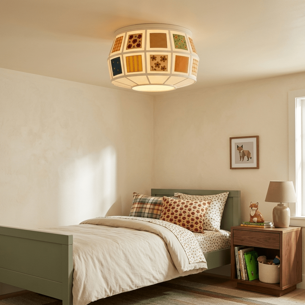Fabric Drum Ceiling Light — Ceiling Light | Maison Monashee — view 3