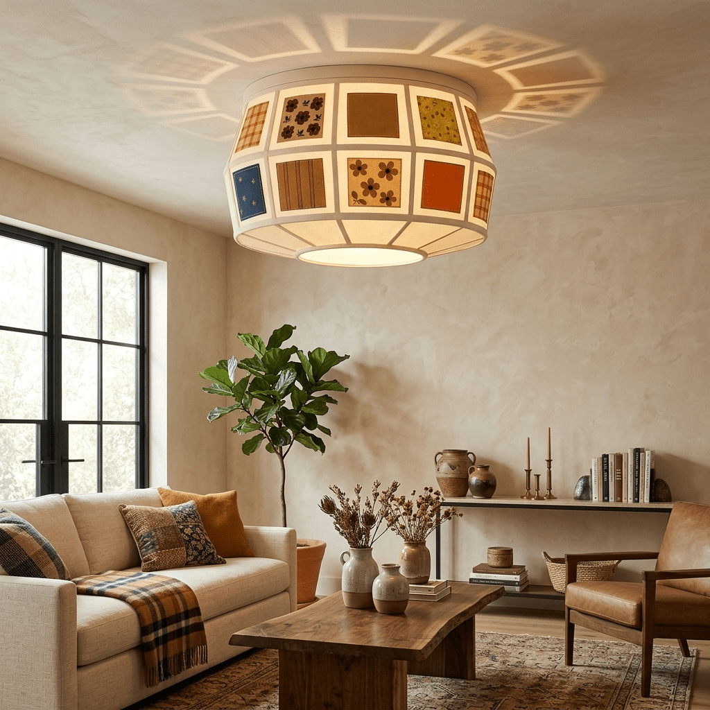 Fabric Drum Ceiling Light — Ceiling Light | Maison Monashee — view 6