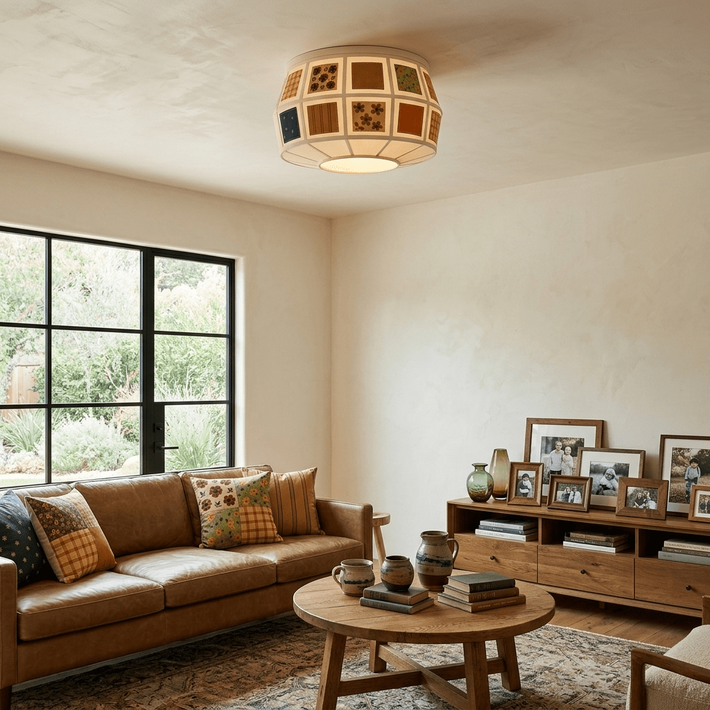 Fabric Drum Ceiling Light — Ceiling Light | Maison Monashee — view 5
