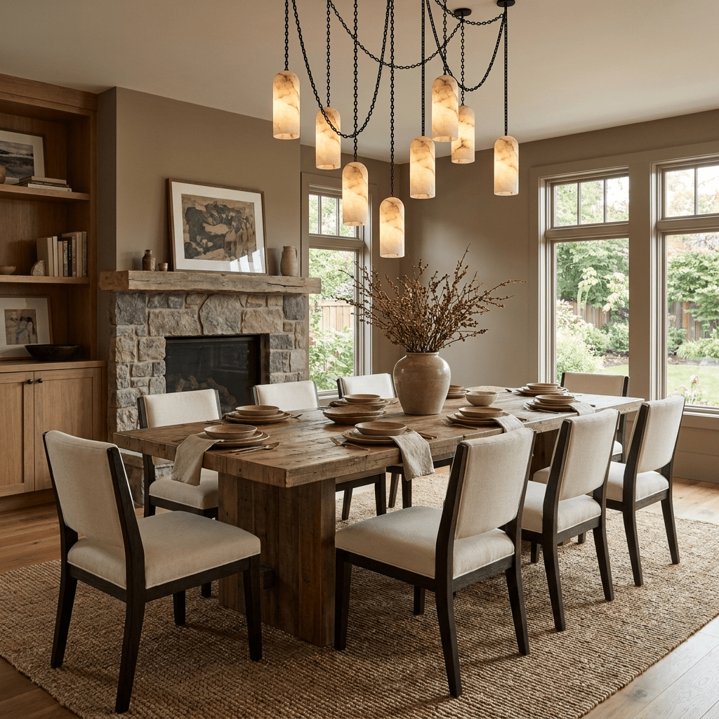 Alabaster Pendant Chandelier — Chandelier | Maison Monashee — view 7