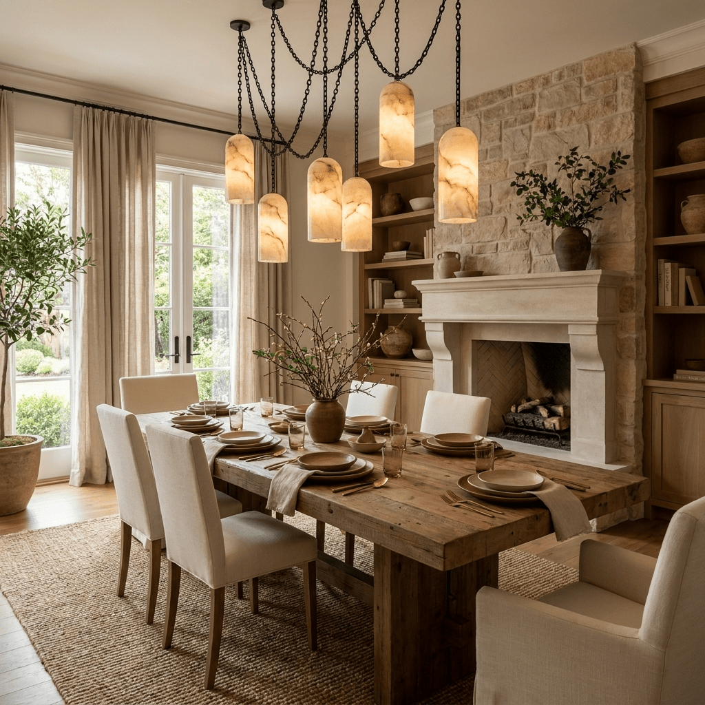 Alabaster Pendant Chandelier — Chandelier | Maison Monashee — view 2