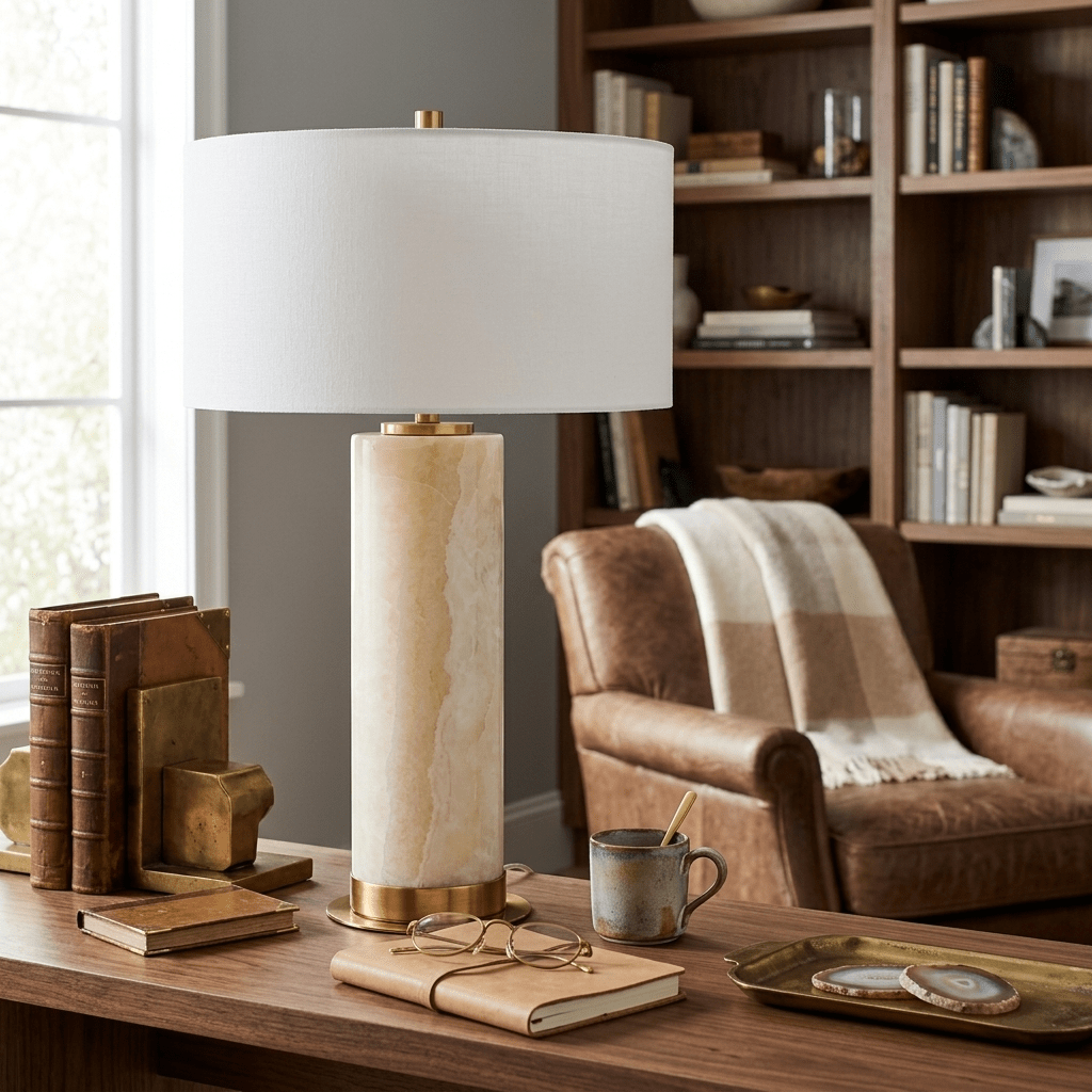 White Onyx Table Lamp — Table Lamp | Maison Monashee — view 4