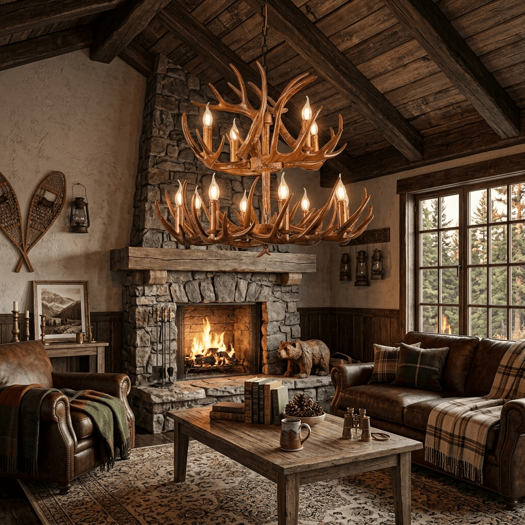 Wood Antler Chandelier — Chandelier | Maison Monashee — view 2
