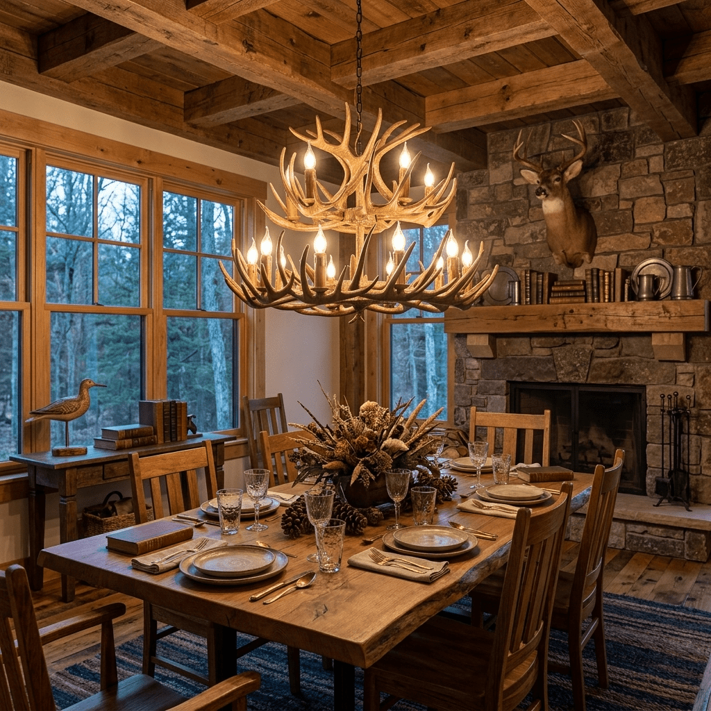 Wood Antler Chandelier — Chandelier | Maison Monashee — view 6