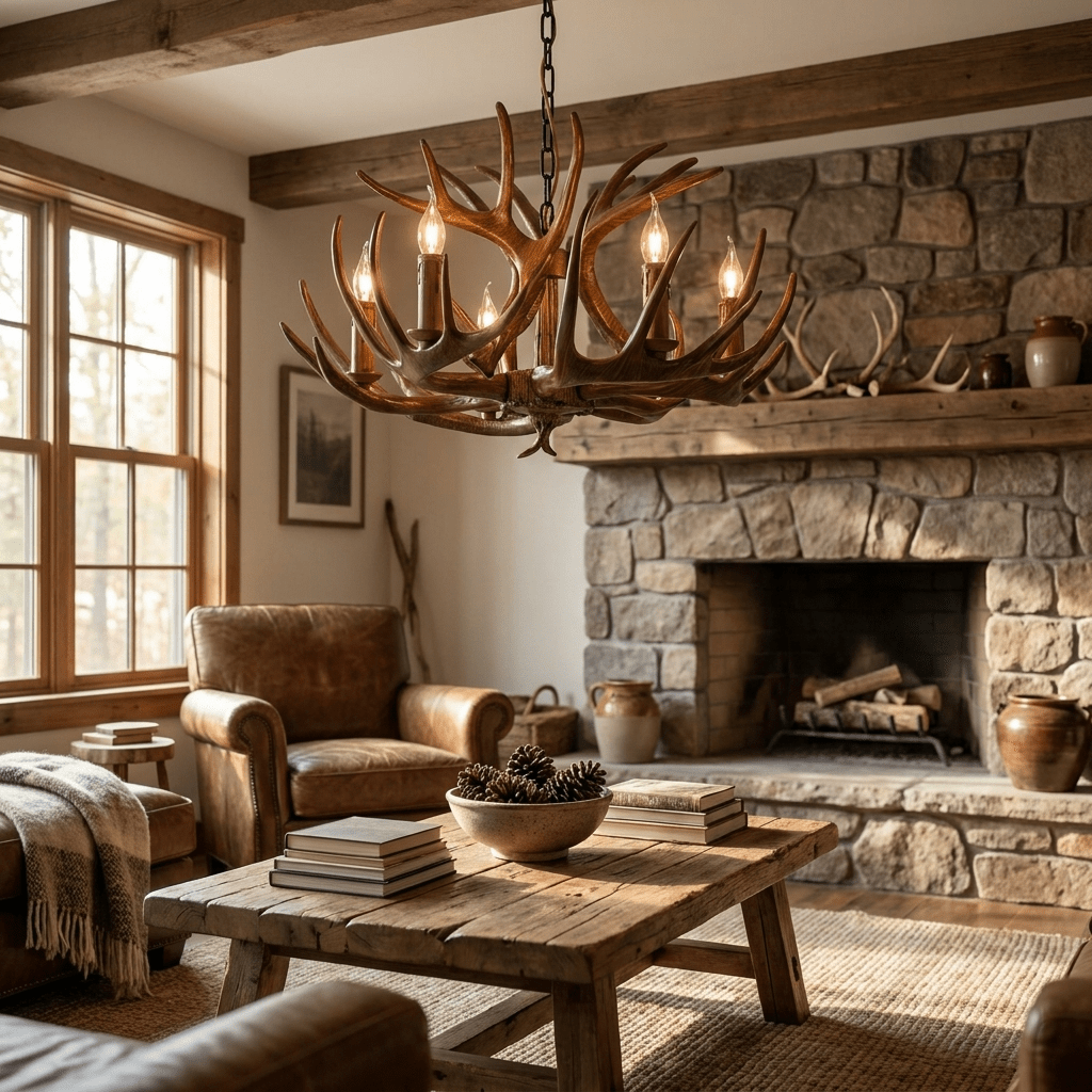 Wood Antler Chandelier — Chandelier | Maison Monashee — view 4