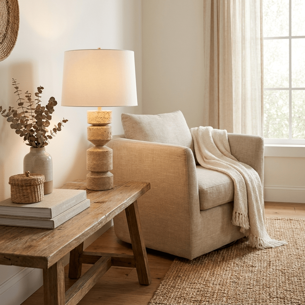 Large Stone Table Lamp — Table Lamp | Maison Monashee — view 2