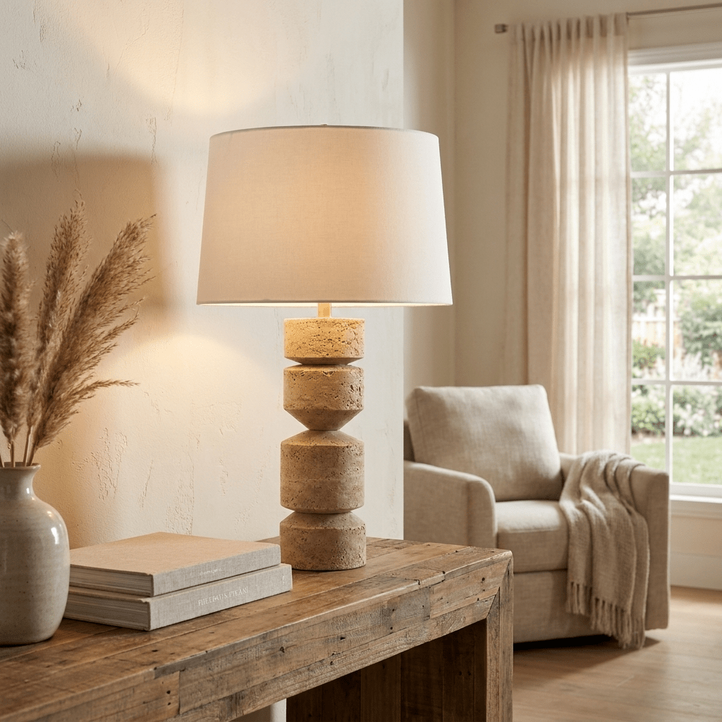 Large Stone Table Lamp — Table Lamp | Maison Monashee — view 3