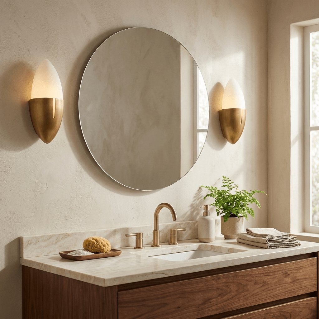 Gold and White Sconce — Wall Sconce | Maison Monashee — view 2