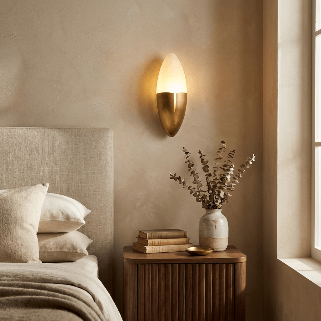 Gold and White Sconce — Wall Sconce | Maison Monashee — view 3