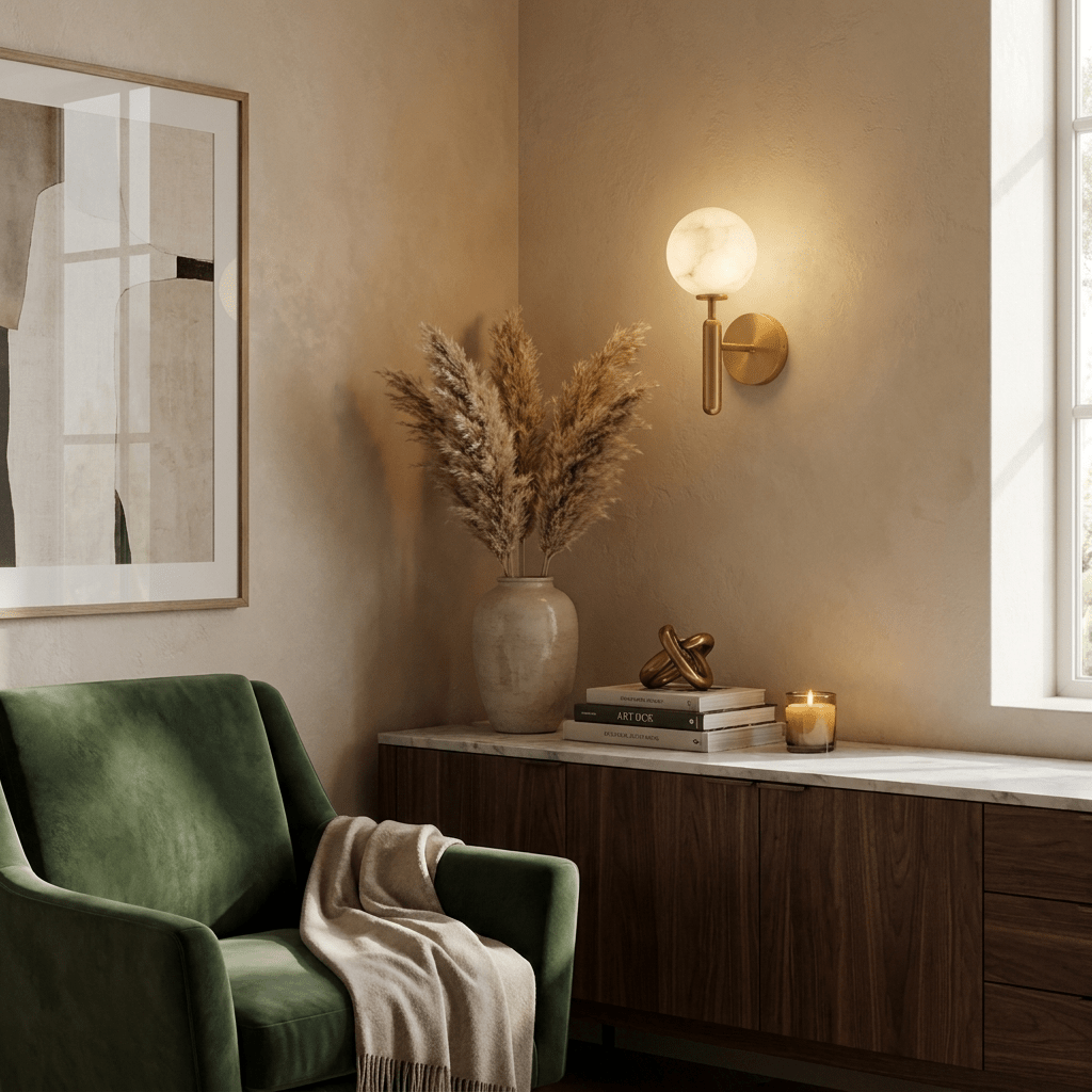 White Globe Sconce — Wall Sconce | Maison Monashee — view 10