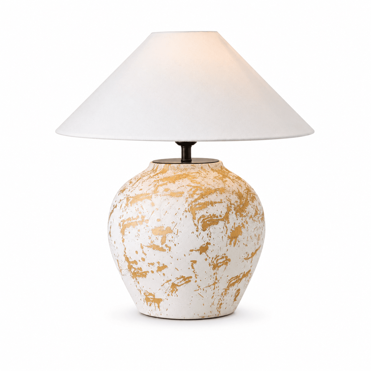 White Round Ceramic Table Lamp — Table Lamp | Maison Monashee — view 5