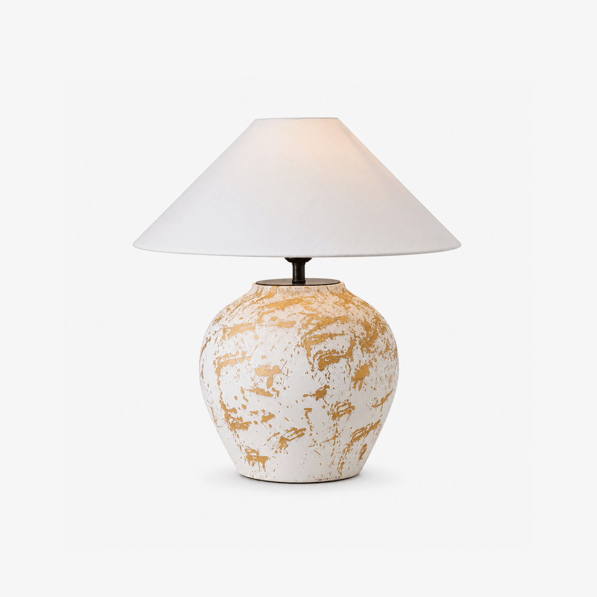 White Round Ceramic Table Lamp — Table Lamp | Maison Monashee