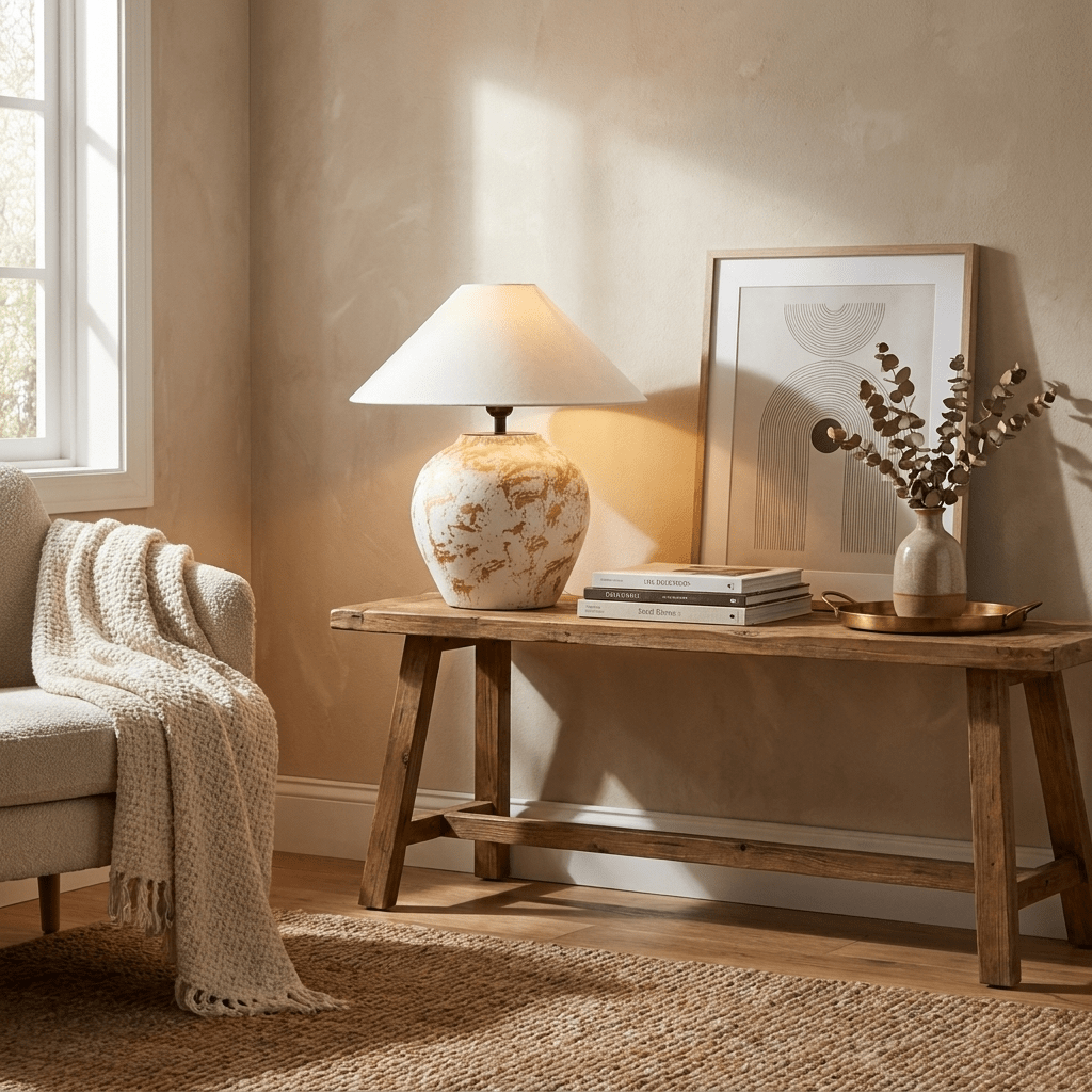 White Round Ceramic Table Lamp — Table Lamp | Maison Monashee — view 4