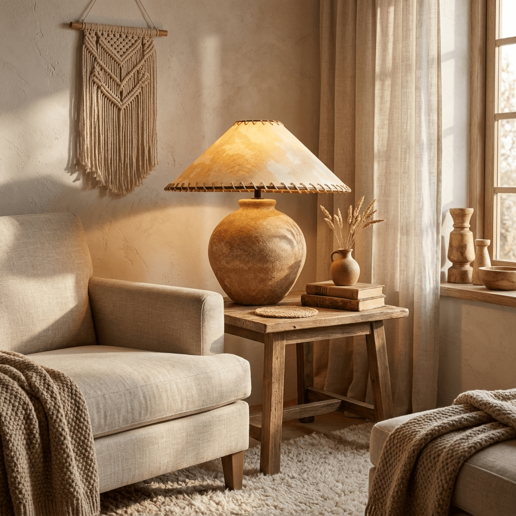 Terracotta Ceramic Table Lamp — Table Lamp | Maison Monashee — view 2