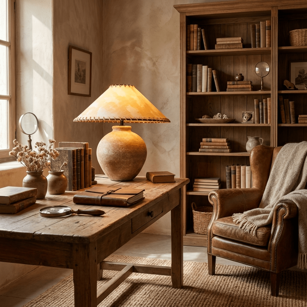 Terracotta Ceramic Table Lamp — Table Lamp | Maison Monashee — view 3