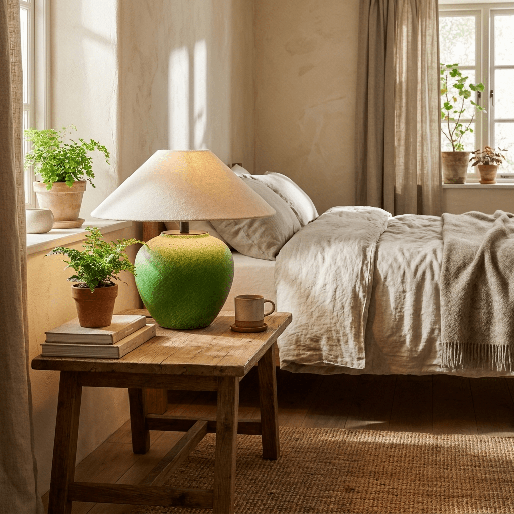 Green Ceramic Table Lamp — Table Lamp | Maison Monashee — view 4