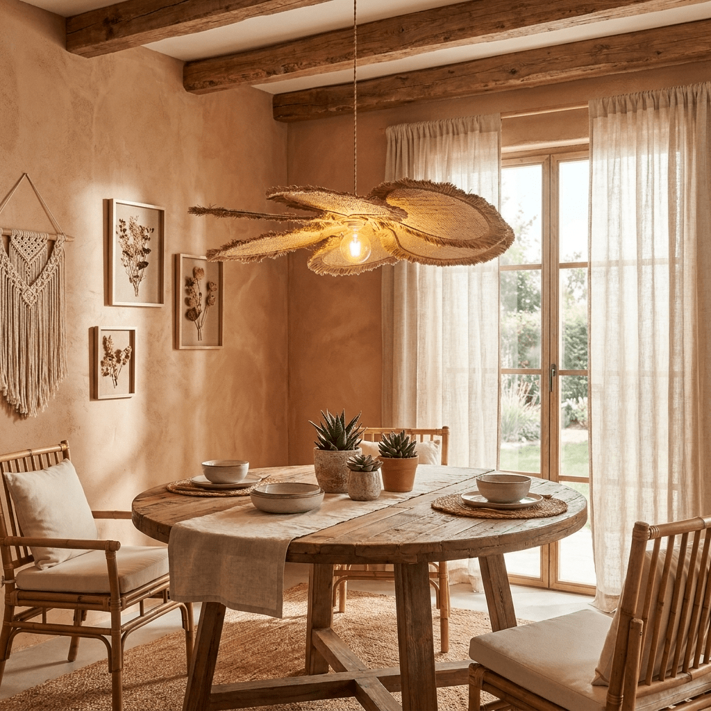 Rattan Kitchen Island Light — Pendant Light | Maison Monashee — view 4