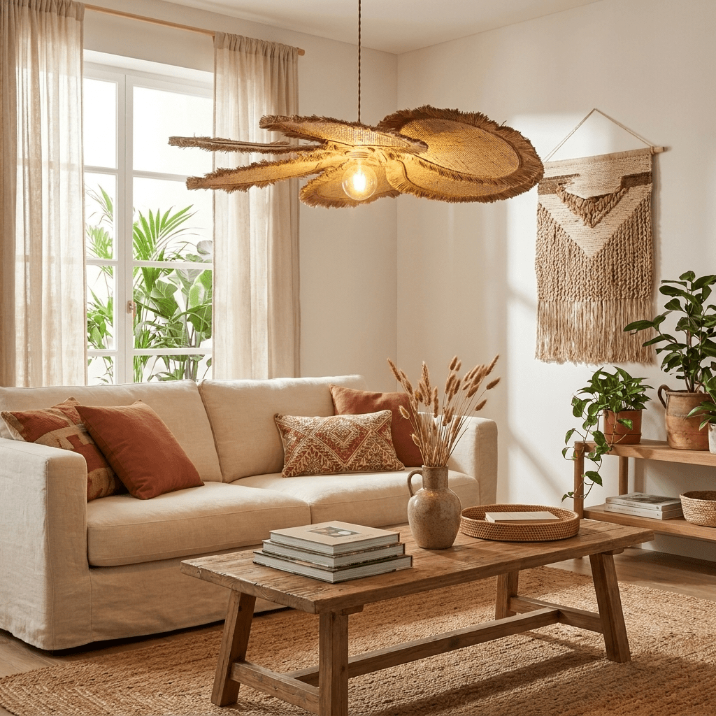 Rattan Kitchen Island Light — Pendant Light | Maison Monashee — view 3