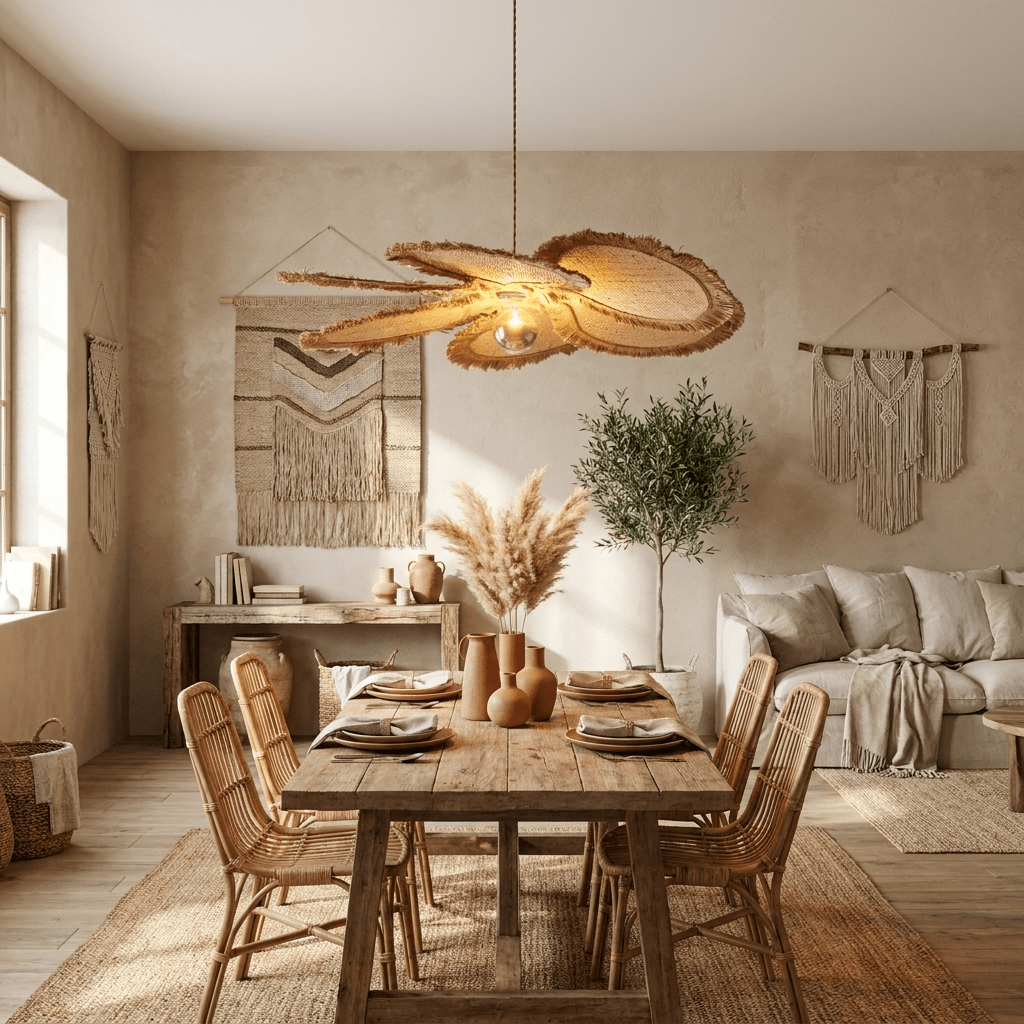 Rattan Kitchen Island Light — Pendant Light | Maison Monashee — view 12