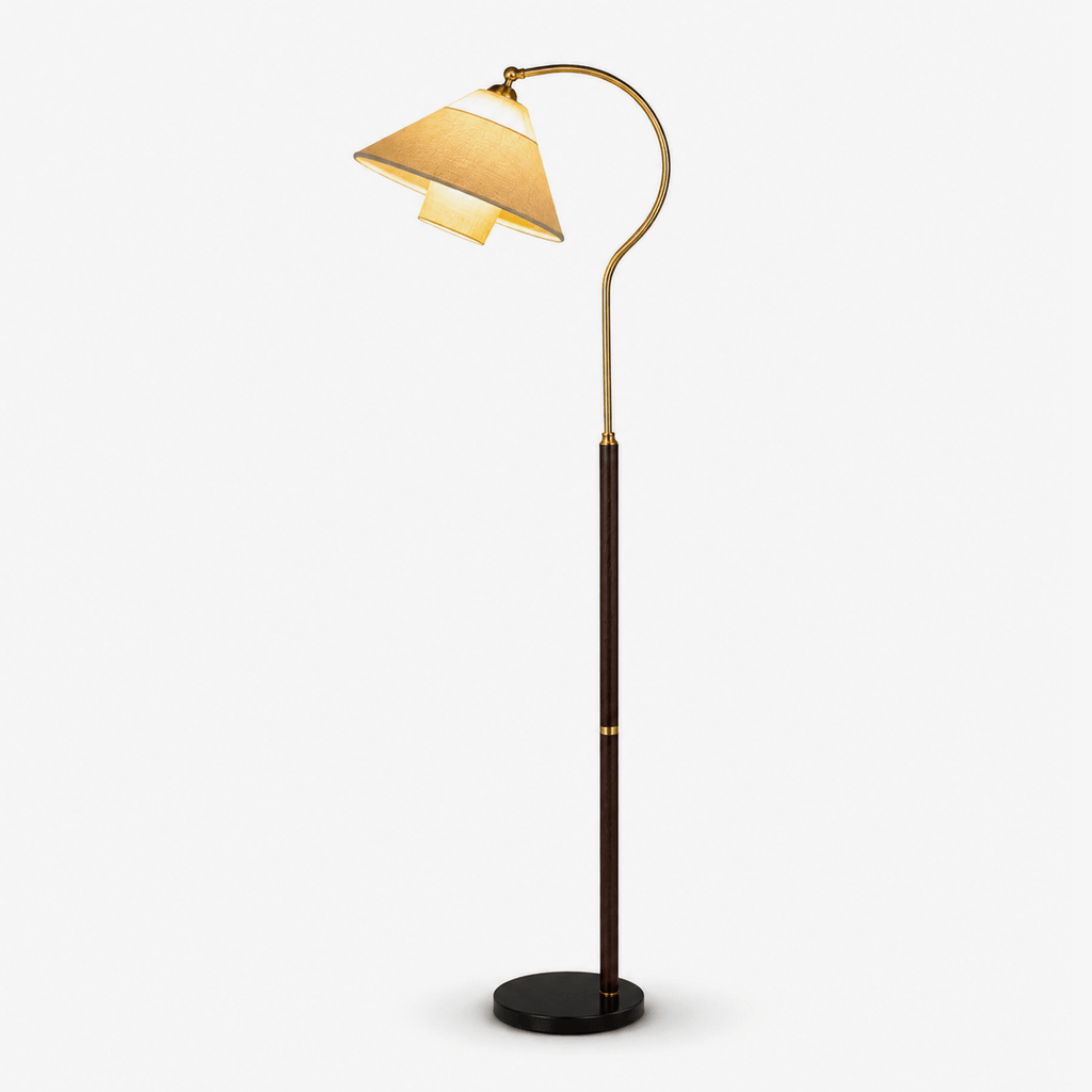 White Mid-Century Floor Lamp — Floor Lamp | Maison Monashee — view 12
