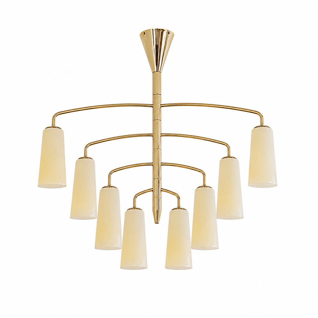 Gold Tiered Chandelier — Chandelier | Maison Monashee — view 13