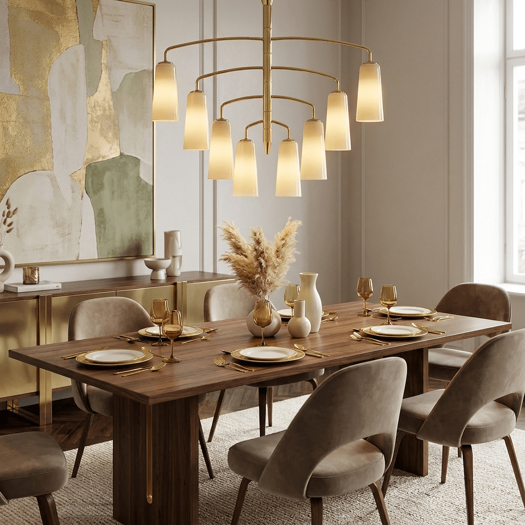 Gold Tiered Chandelier — Chandelier | Maison Monashee — view 8