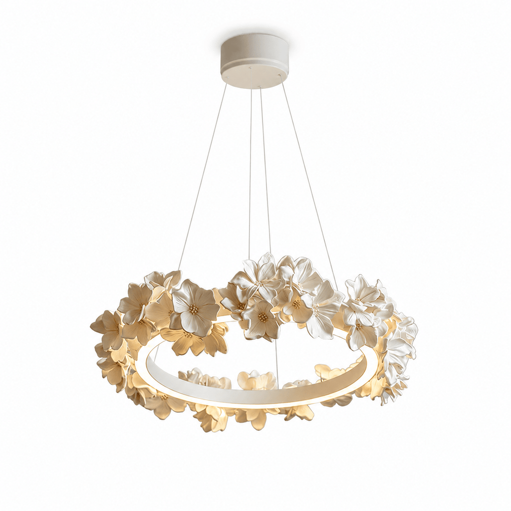 White Floral Chandelier — Chandelier | Maison Monashee — view 21