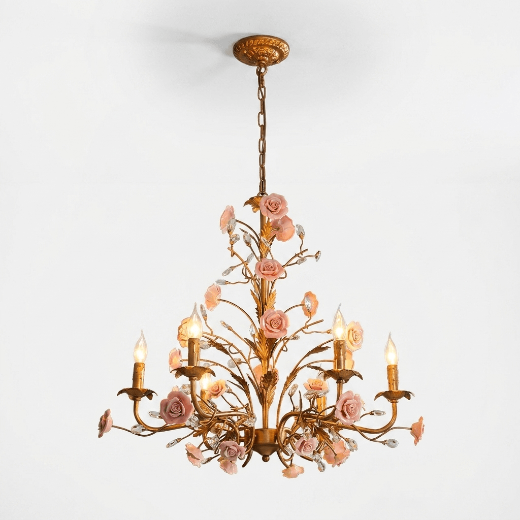 Antique Gold and Crystal Chandelier — Chandelier | Maison Monashee — view 20