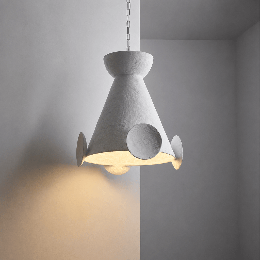 White Plaster Pendant Light — Pendant Light | Maison Monashee — view 12