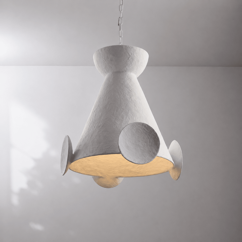 White Plaster Pendant Light — Pendant Light | Maison Monashee — view 13
