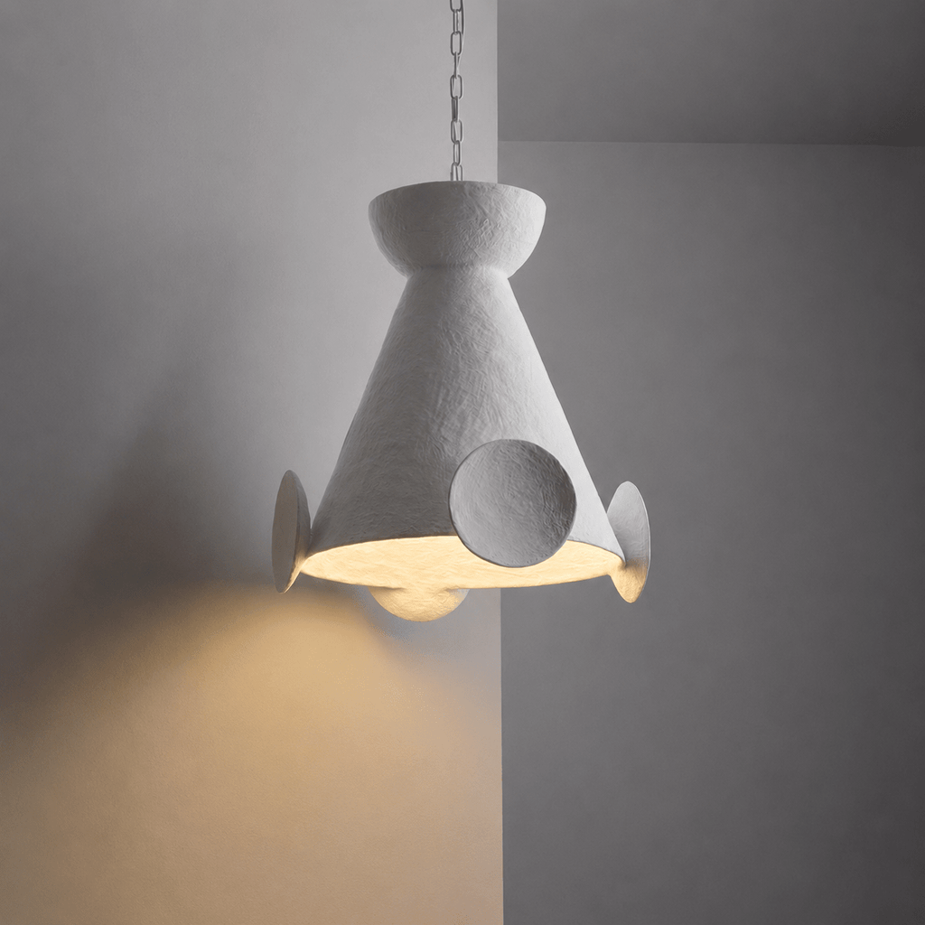 White Plaster Pendant Light — Pendant Light | Maison Monashee — view 14