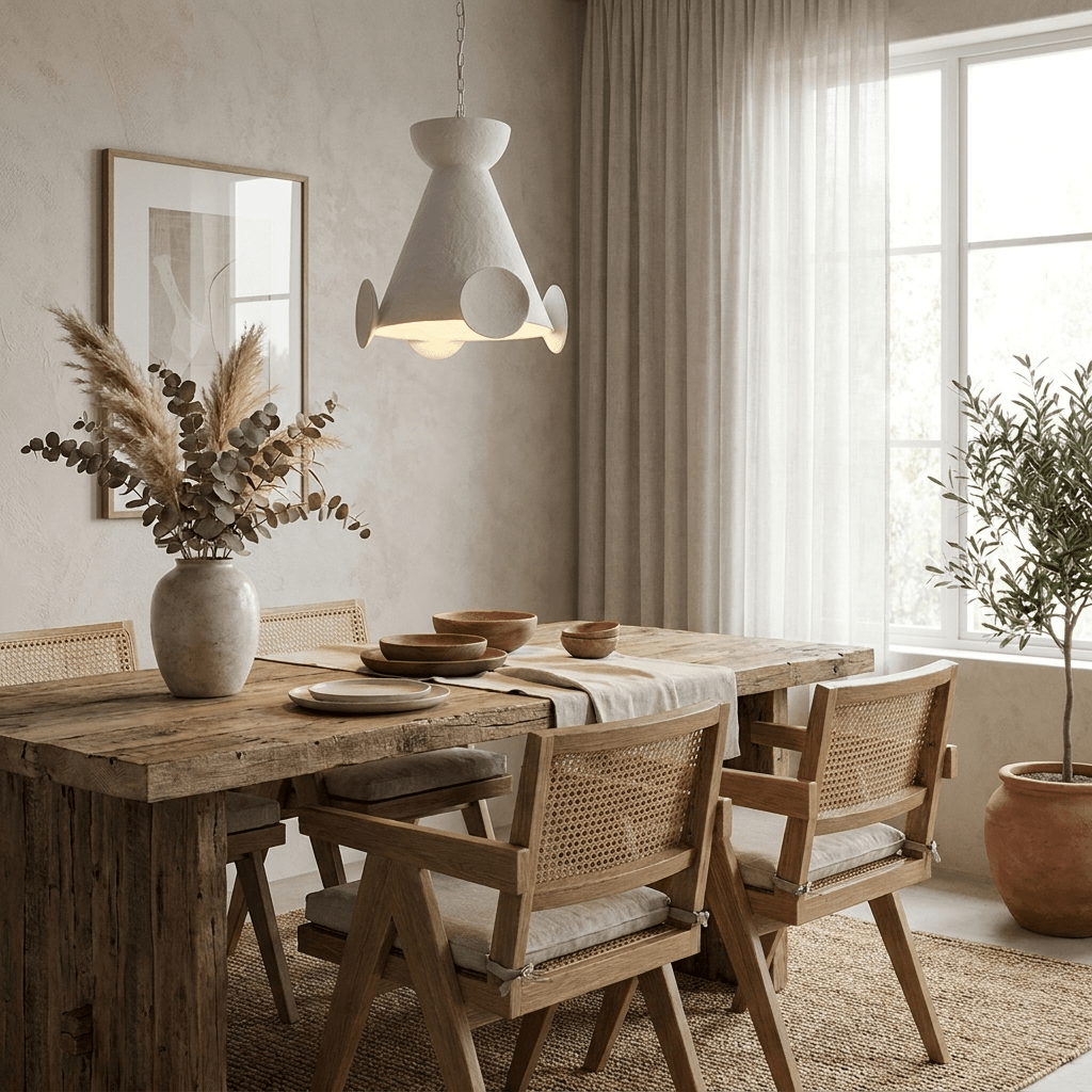 White Plaster Pendant Light — Pendant Light | Maison Monashee — view 4
