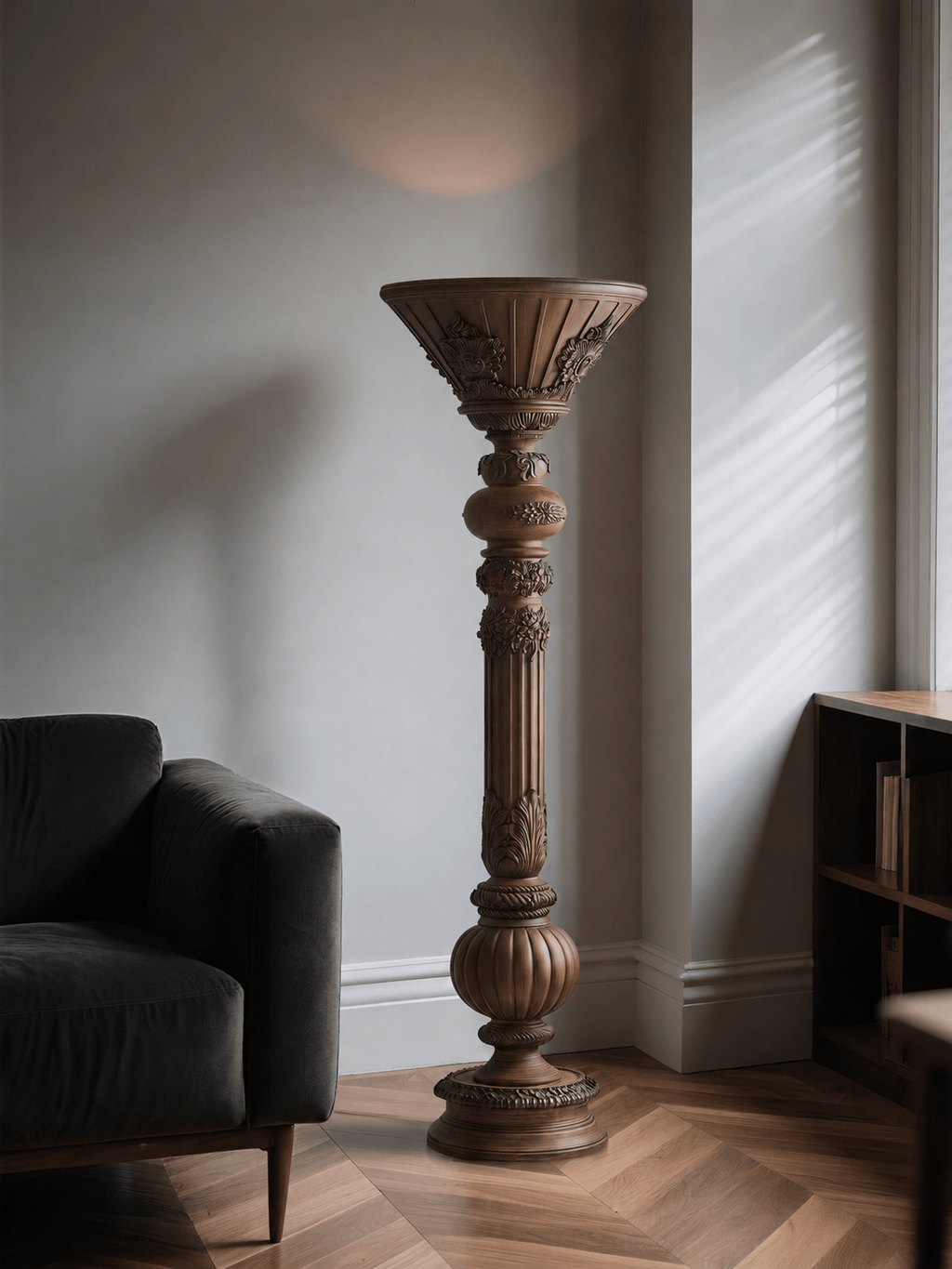 White Torchiere Floor Lamp — Floor Lamp | Maison Monashee — view 2