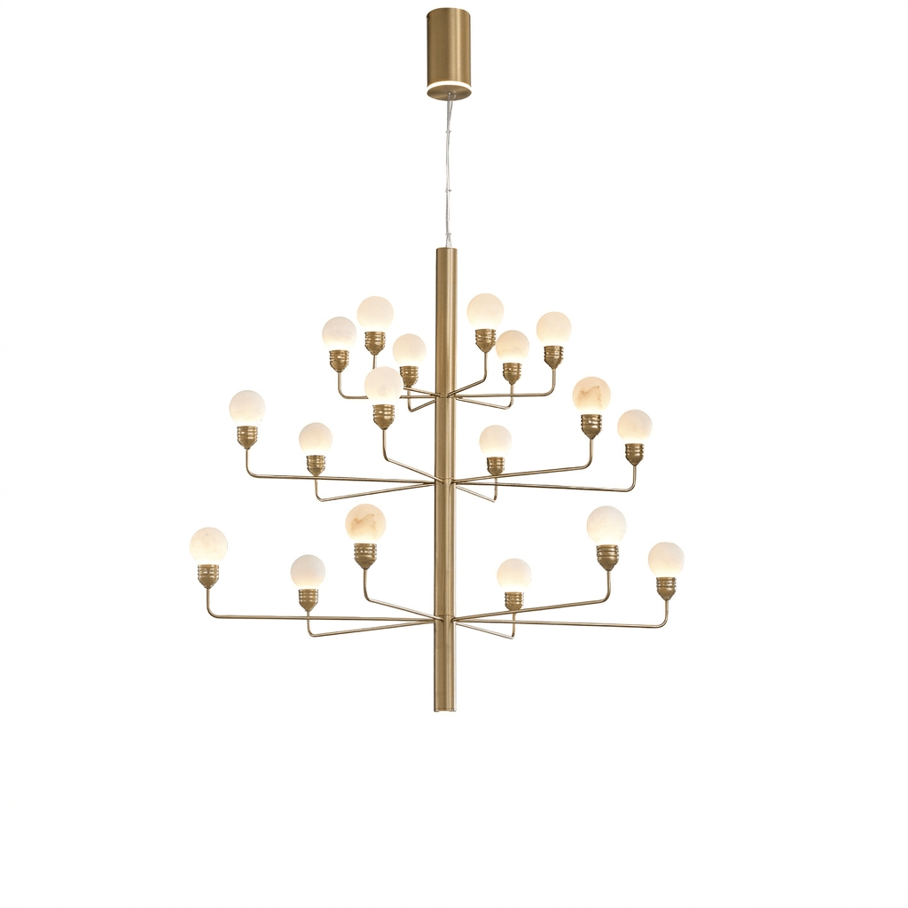 Alabaster Globe Chandelier — Chandelier | Maison Monashee — view 4