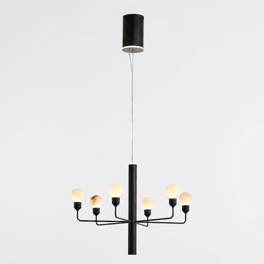 Alabaster Globe Chandelier — Chandelier | Maison Monashee — view 19