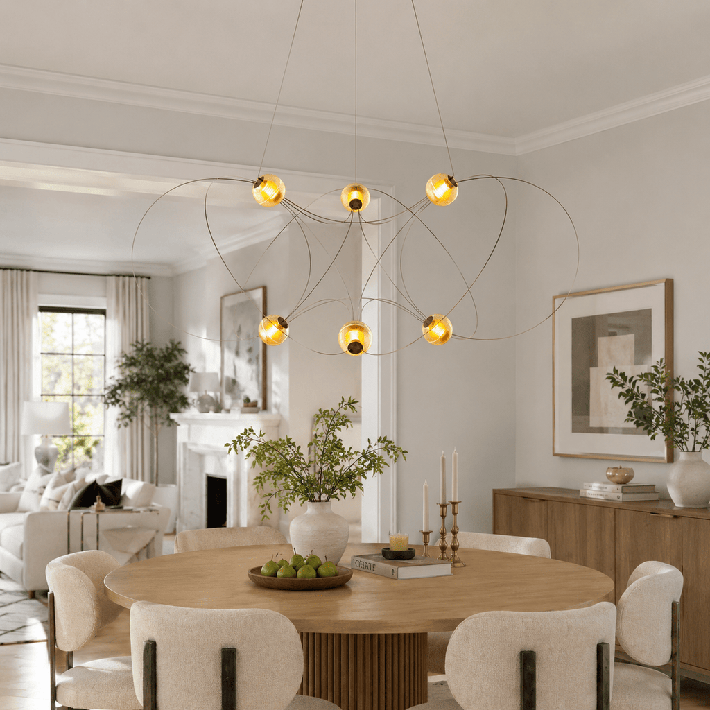 Amber Glass Chandelier Light — Chandelier | Maison Monashee — view 15