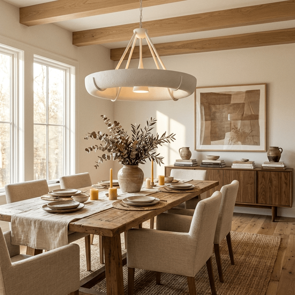 White Drum Chandelier — Chandelier | Maison Monashee — view 2