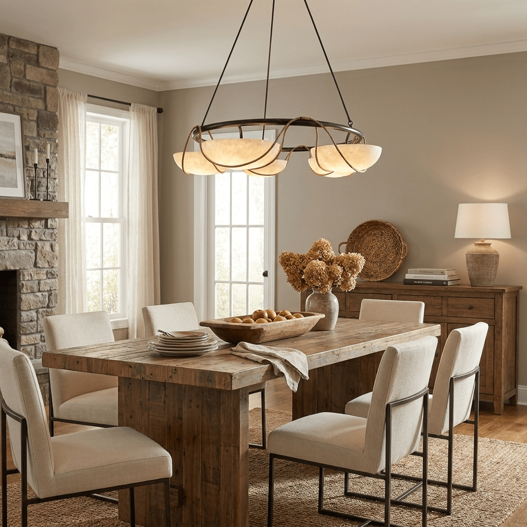 Alabaster Ring Chandelier — Chandelier | Maison Monashee — view 4