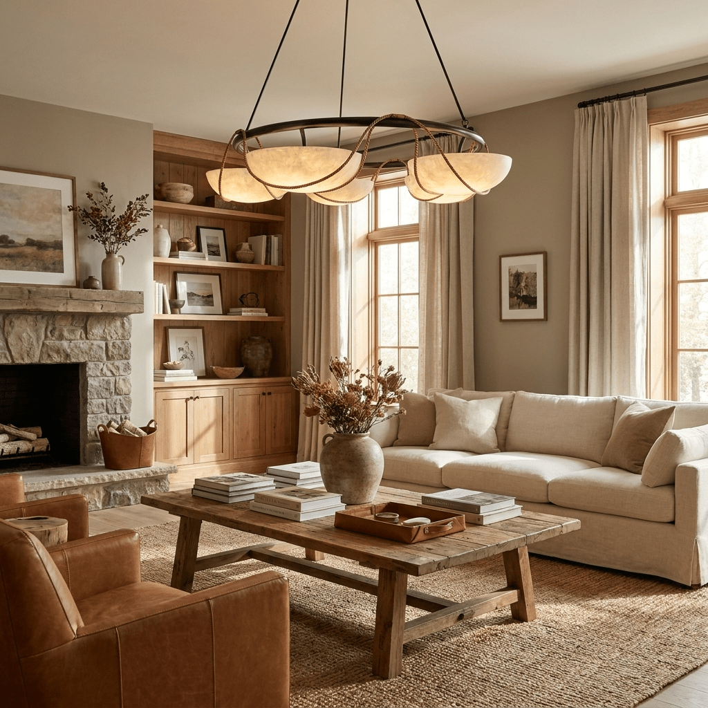 Alabaster Ring Chandelier — Chandelier | Maison Monashee — view 2