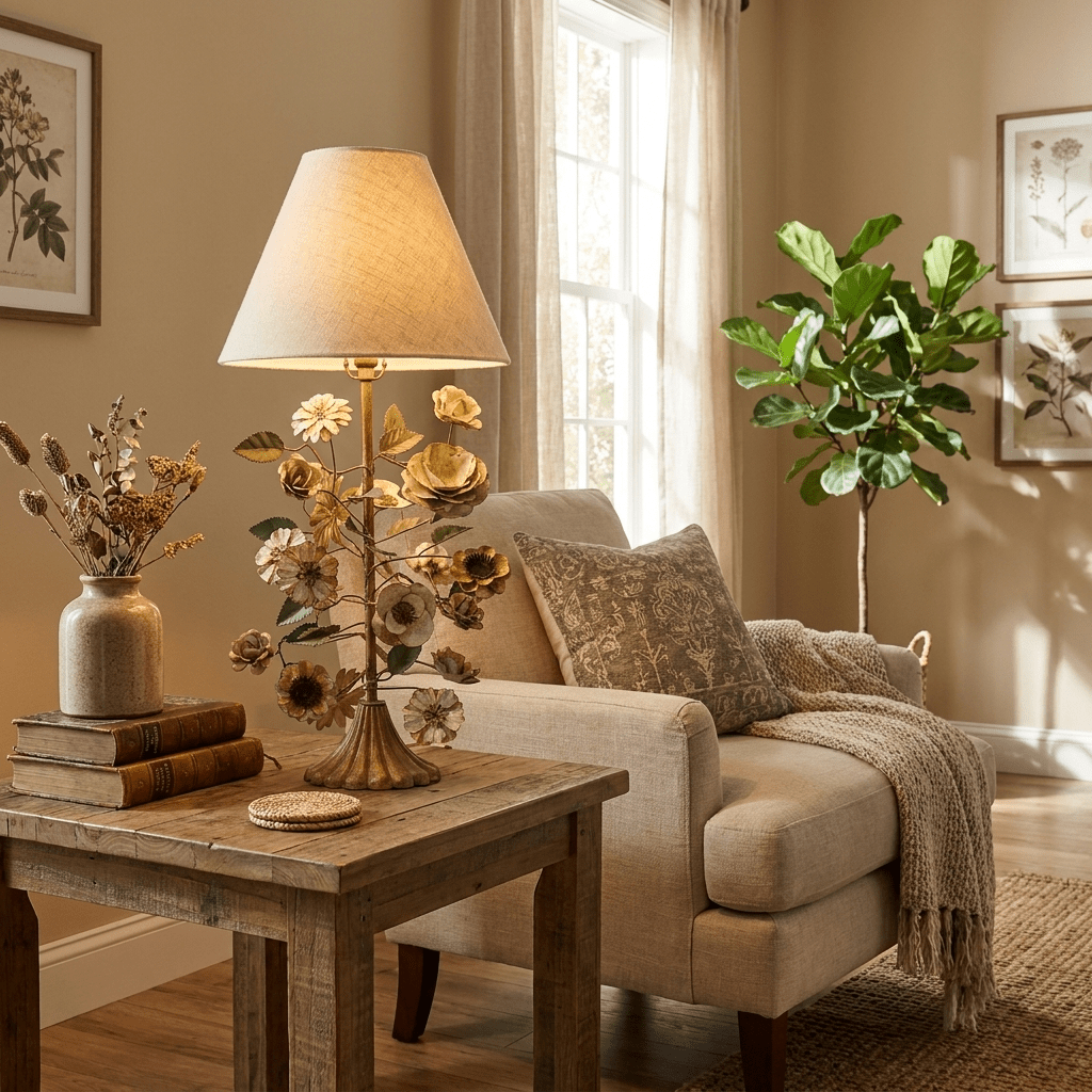 Metal Flower Table Lamp — Table Lamp | Maison Monashee — view 4