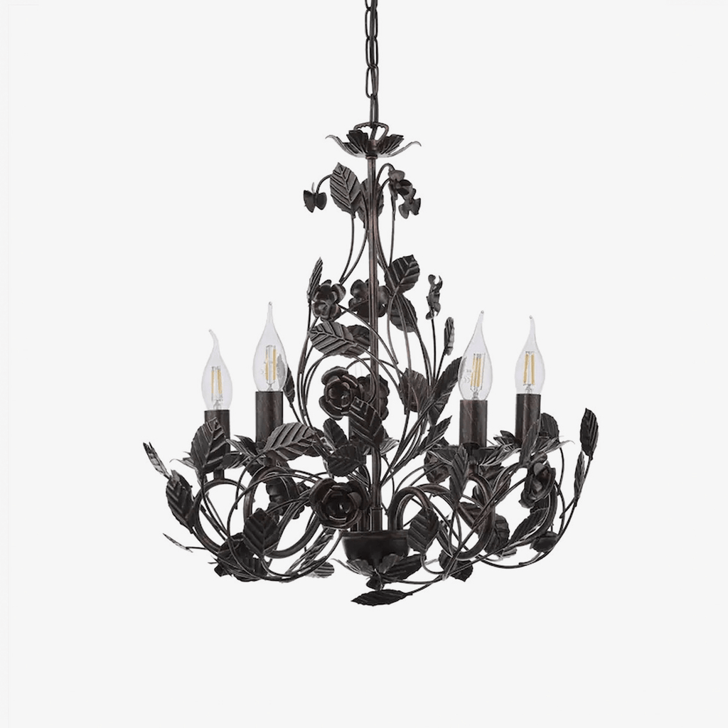 Black Wrought Iron Chandelier — Chandelier | Maison Monashee