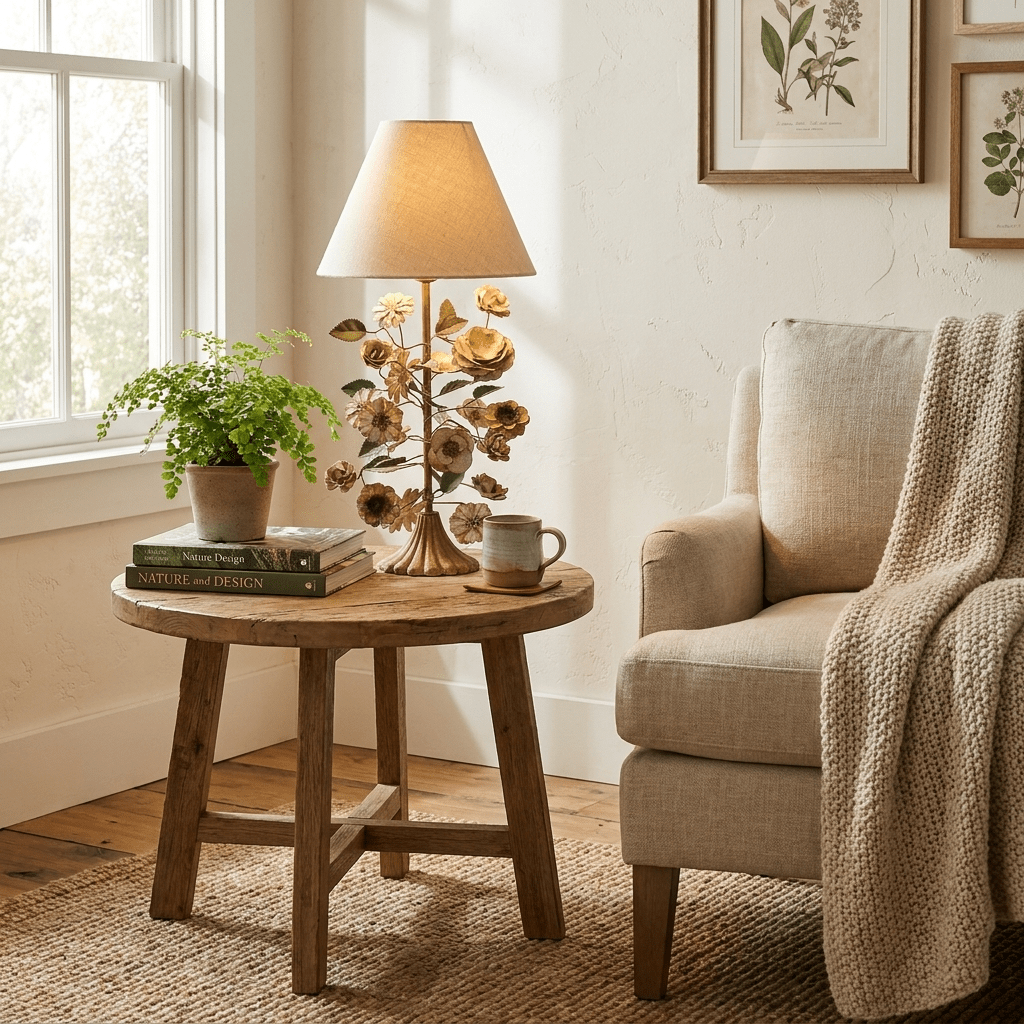 Metal Flower Table Lamp — Table Lamp | Maison Monashee — view 2