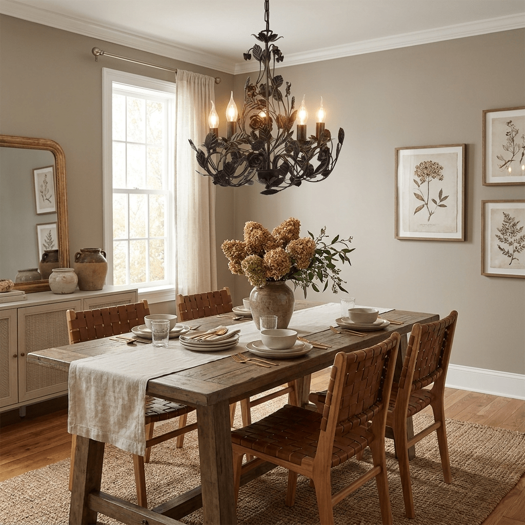 Black Wrought Iron Chandelier — Chandelier | Maison Monashee — view 3